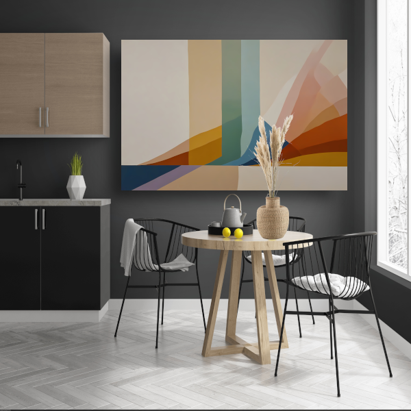 Abstracte Samenstelling met Warme Kleuren poster