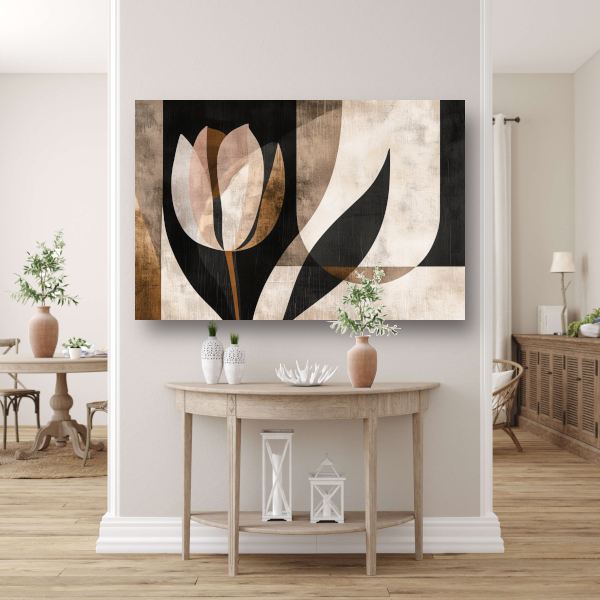 Minimalistische Sepia Tulip in Art Deco Stijl acrylglas
