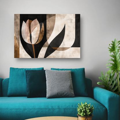 Minimalistische Sepia Tulip in Art Deco Stijl acrylglas