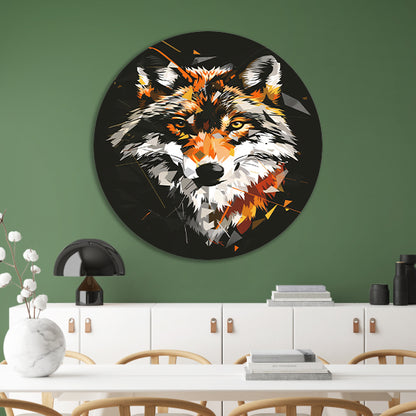 Abstract Geometrische Wolf Portret forex muurcirkel