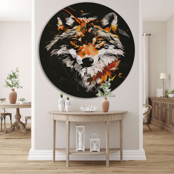 Abstract Geometrische Wolf Portret forex muurcirkel