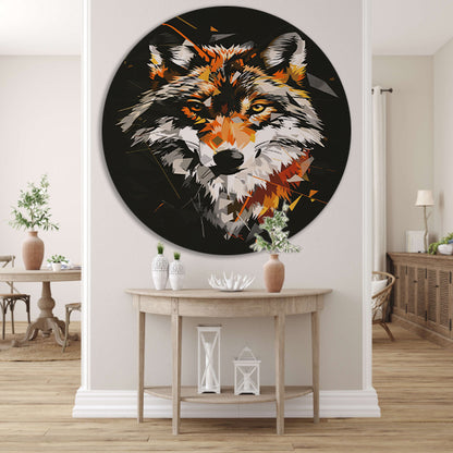 Abstract Geometrische Wolf Portret forex muurcirkel