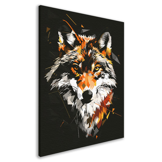 Abstract Geometrische Wolf Portret canvas