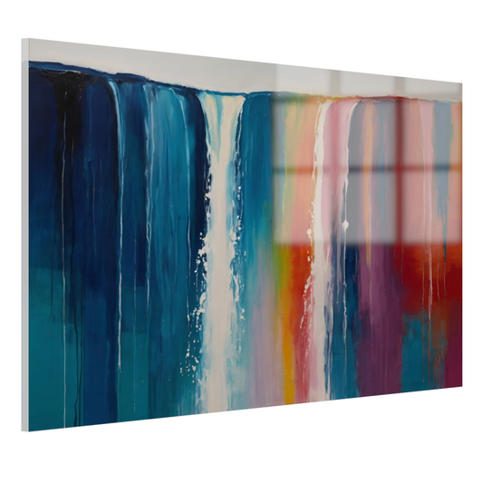Abstracte Waterval van Levendige Kleuren acrylglas