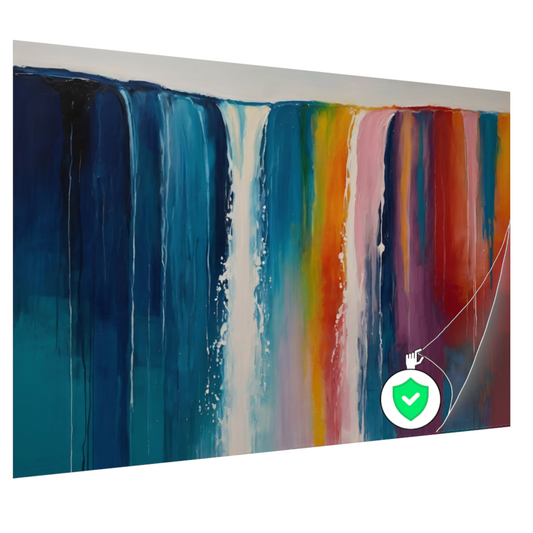 Abstracte Waterval van Levendige Kleuren poster