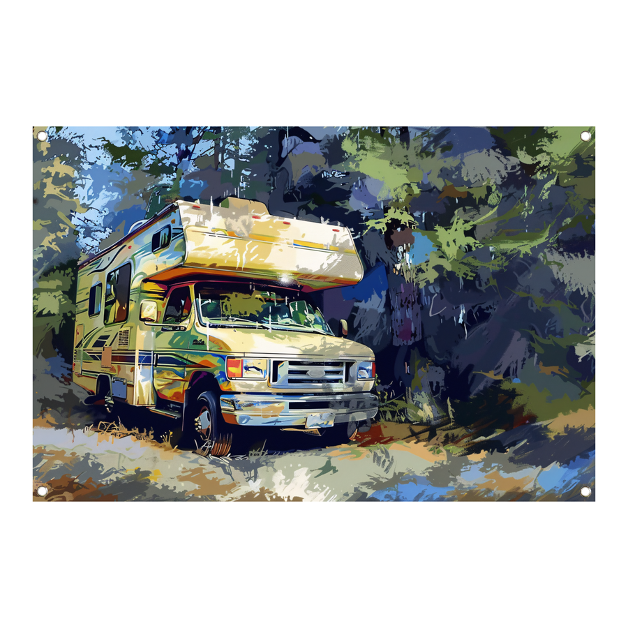 Campervakantie in de natuur tuinposter