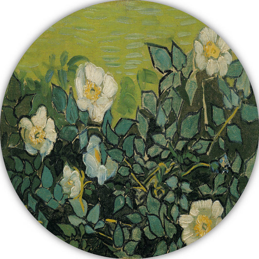Wilde rozen - Vincent van Gogh aluminium muurcirkel