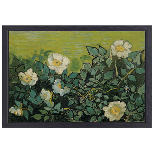 Wilde rozen - Vincent van Gogh canvas met baklijst