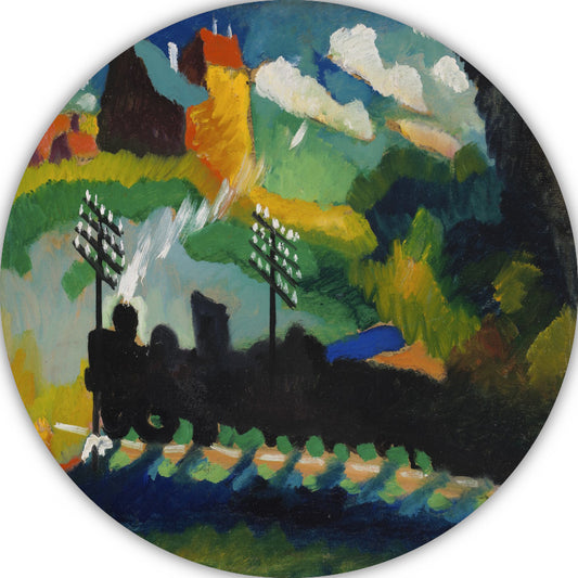 Spoorweg in de buurt van Murnau - Wassily Kandinsky aluminium muurcirkel