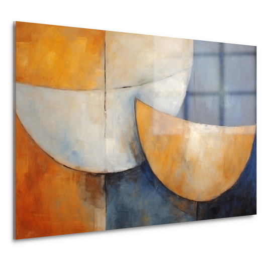 Minimalistische keuken met twee kommen acrylglas