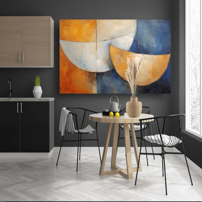 Minimalistische keuken met twee kommen canvas