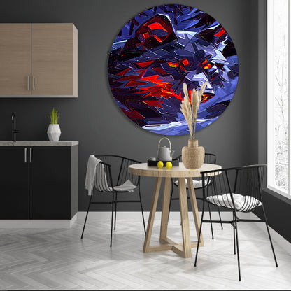 Dynamisch abstract kunstwerk met wolf design forex muurcirkel