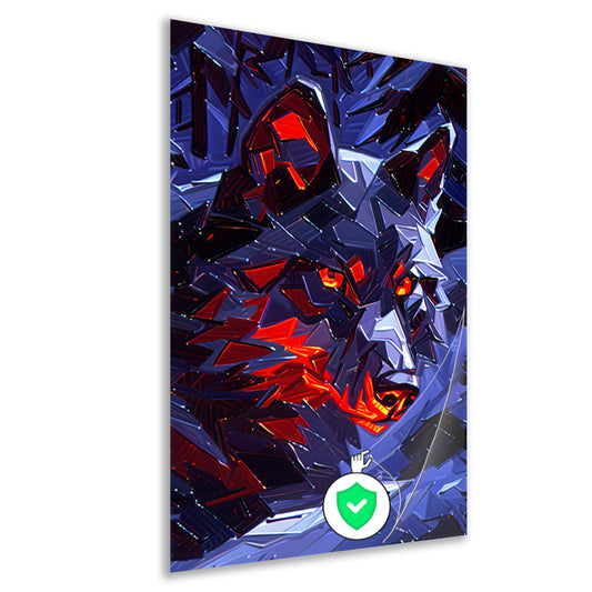 Dynamisch abstract kunstwerk met wolf design poster