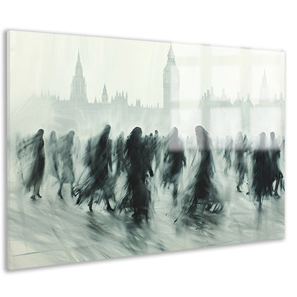 Schaduwfiguren voor een iconische skyline acrylglas