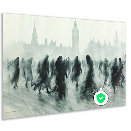 Schaduwfiguren voor een iconische skyline poster