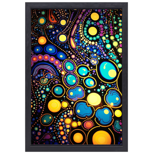 Kosmische Dans van Levendige Kleuren canvas met baklijst