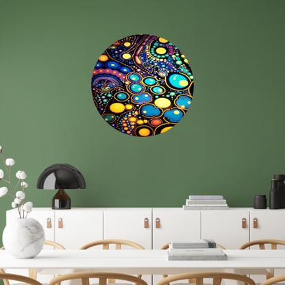 Kosmische Dans van Levendige Kleuren aluminium muurcirkel