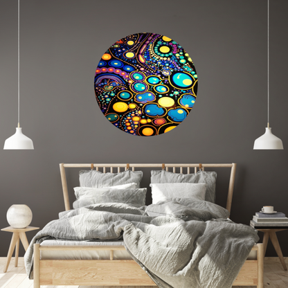 Kosmische Dans van Levendige Kleuren aluminium muurcirkel