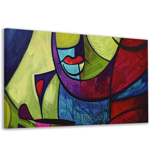 Abstracte kleurrijke kubistische kunst canvas