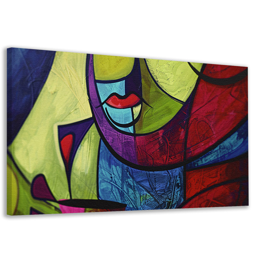 Abstracte kleurrijke kubistische kunst canvas