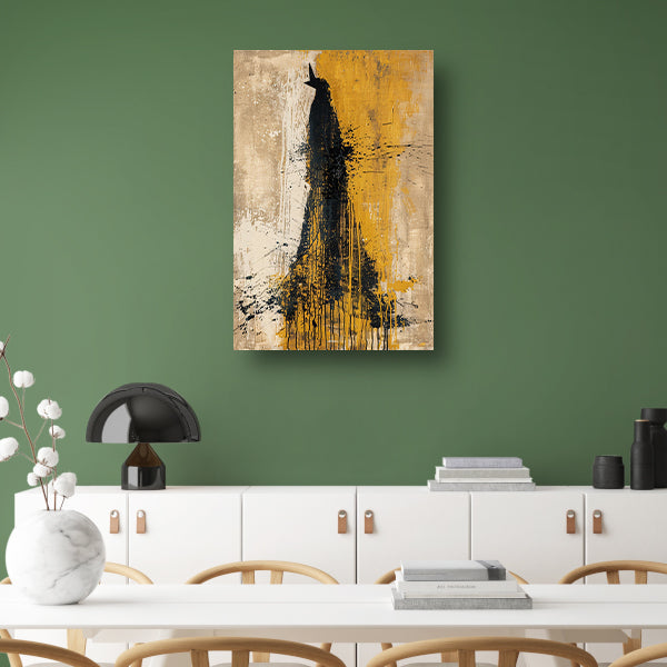 Abstract schilderij van een dynamische beer poster