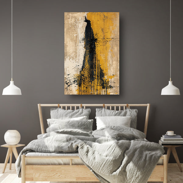 Abstract schilderij van een dynamische beer poster