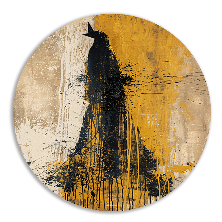 Abstract schilderij van een dynamische beer aluminium muurcirkel