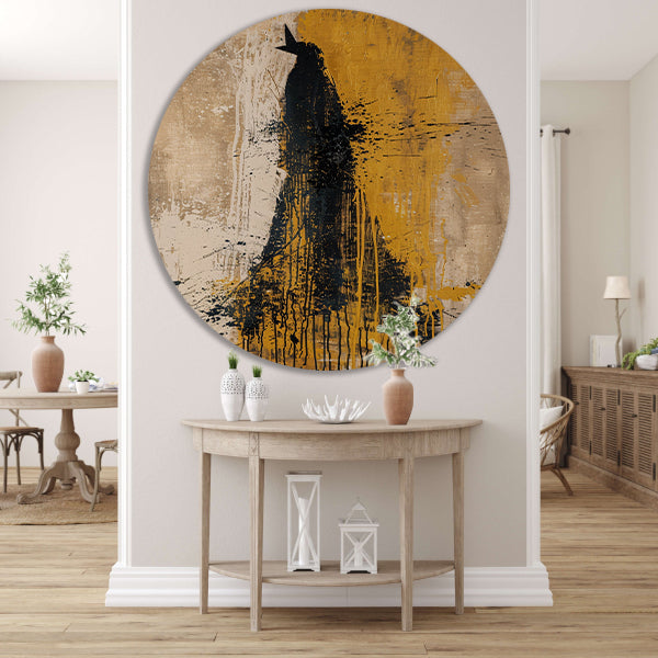 Abstract schilderij van een dynamische beer forex muurcirkel