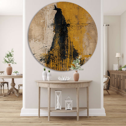 Abstract schilderij van een dynamische beer forex muurcirkel