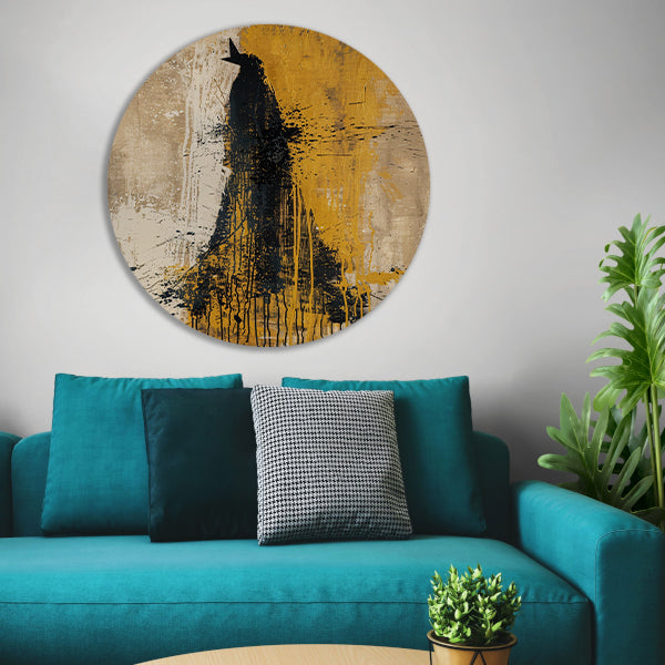 Abstract schilderij van een dynamische beer forex muurcirkel