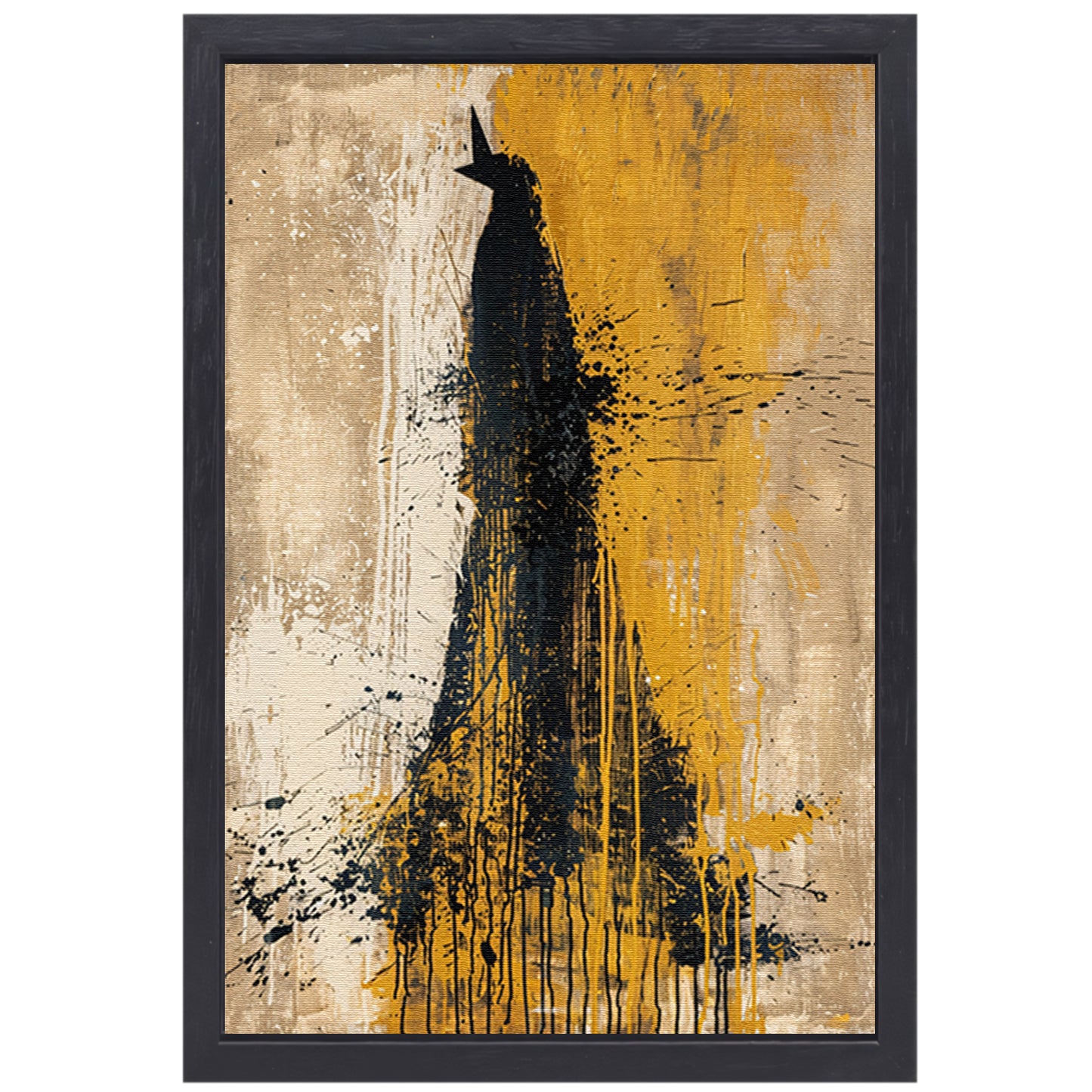 Abstract schilderij van een dynamische beer canvas met baklijst