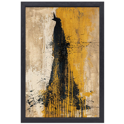 Abstract schilderij van een dynamische beer canvas met baklijst