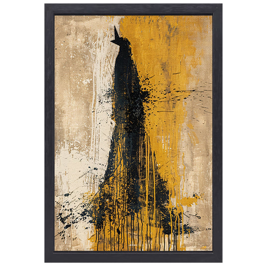 Abstract schilderij van een dynamische beer canvas met baklijst