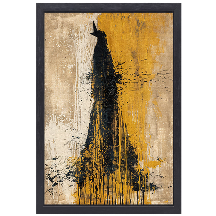 Abstract schilderij van een dynamische beer canvas met baklijst
