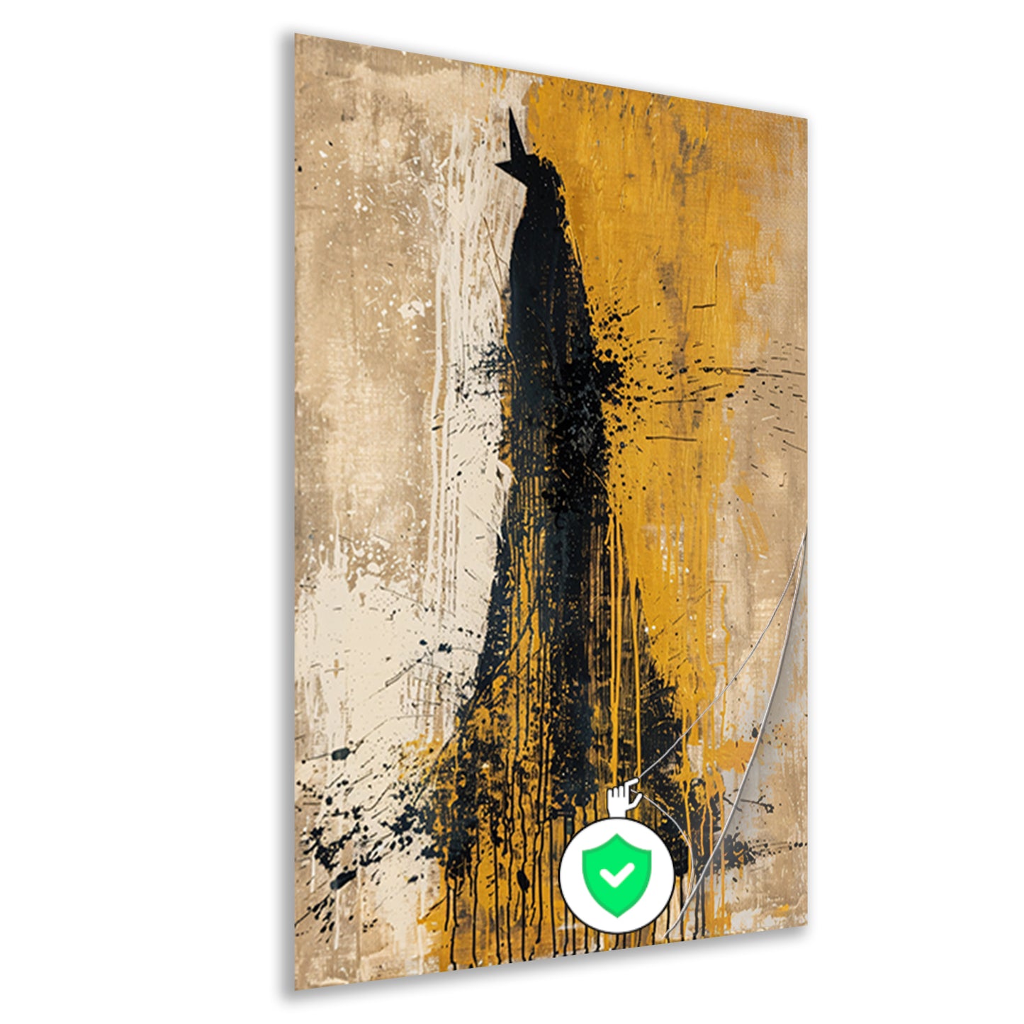 Abstract schilderij van een dynamische beer poster