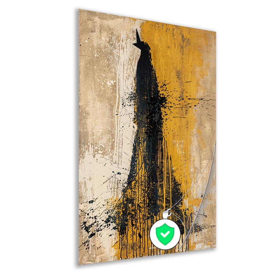 Abstract schilderij van een dynamische beer poster