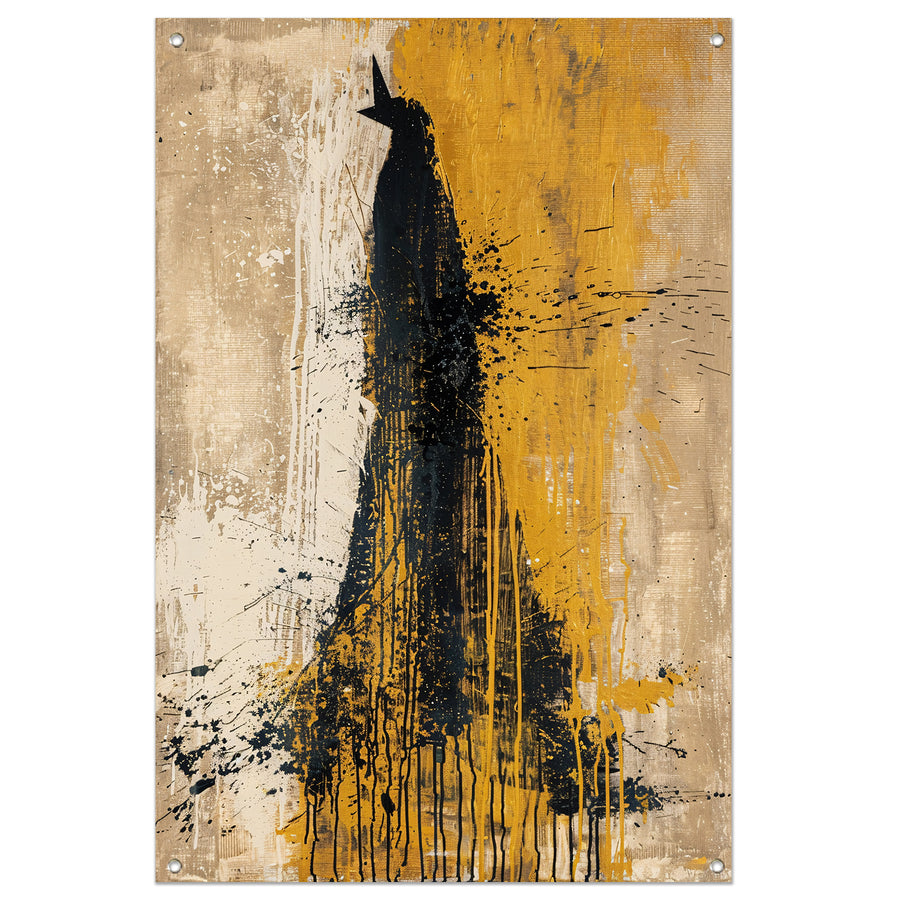 Abstract schilderij van een dynamische beer tuinposter