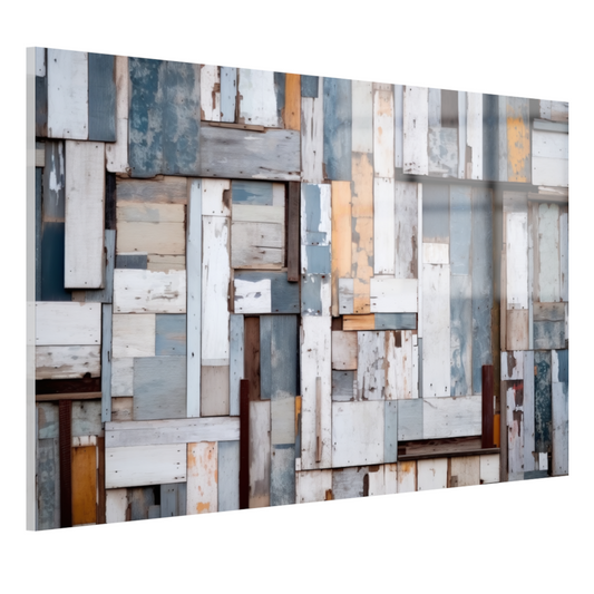 Verweerd Hout Mozaïek in Monochroom acrylglas