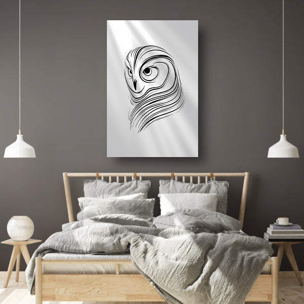 Minimalistische Uil Abstract Lijnen Design poster