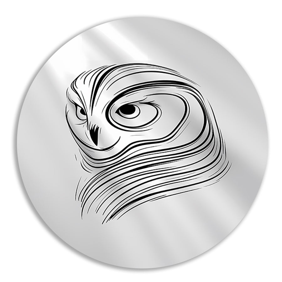 Minimalistische Uil Abstract Lijnen Design forex muurcirkel