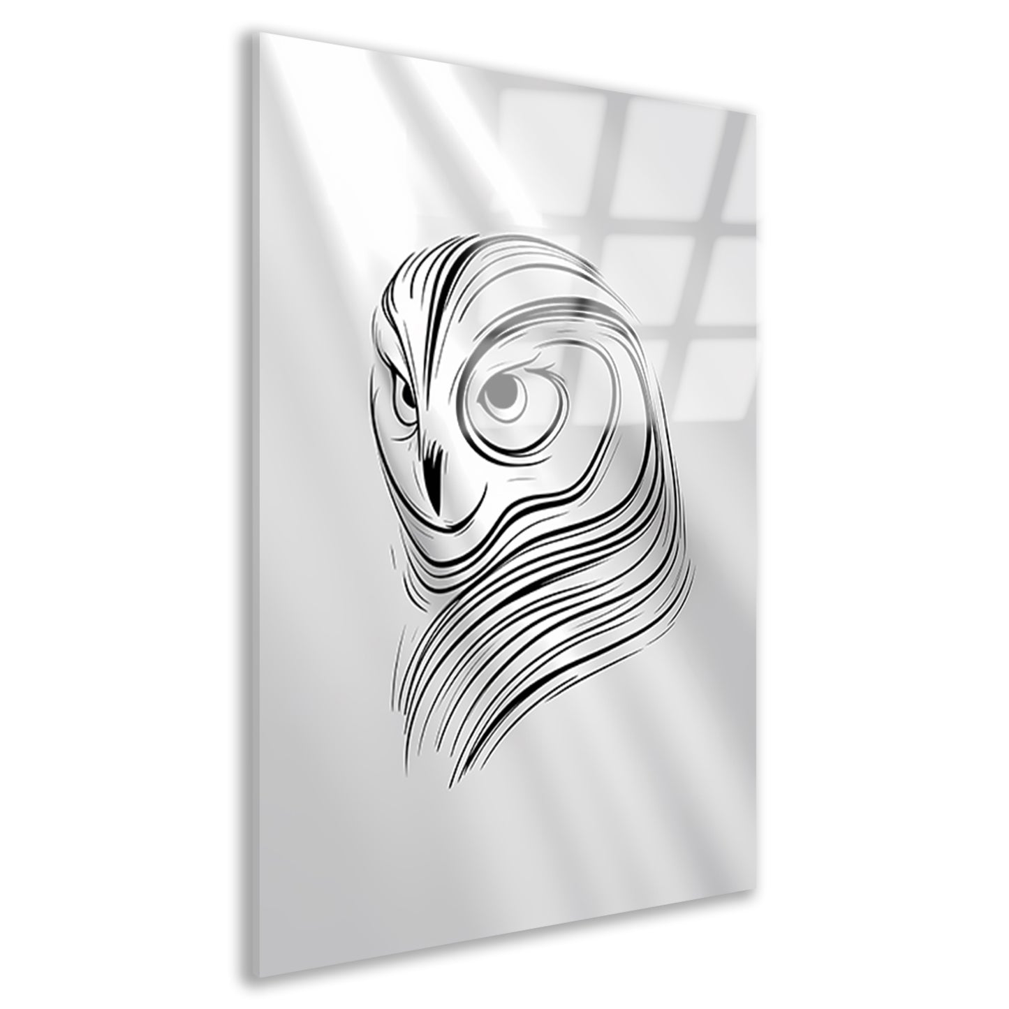 Minimalistische Uil Abstract Lijnen Design acrylglas
