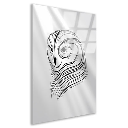 Minimalistische Uil Abstract Lijnen Design acrylglas