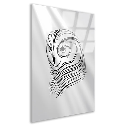 Minimalistische Uil Abstract Lijnen Design acrylglas