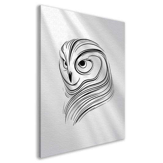 Minimalistische Uil Abstract Lijnen Design canvas