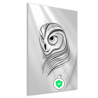 Minimalistische Uil Abstract Lijnen Design poster