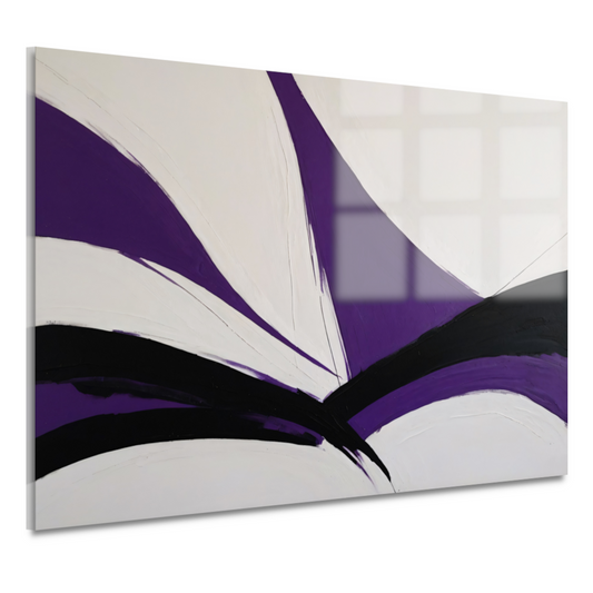Abstract Paars-Zwart Dynamisch Contrast acrylglas