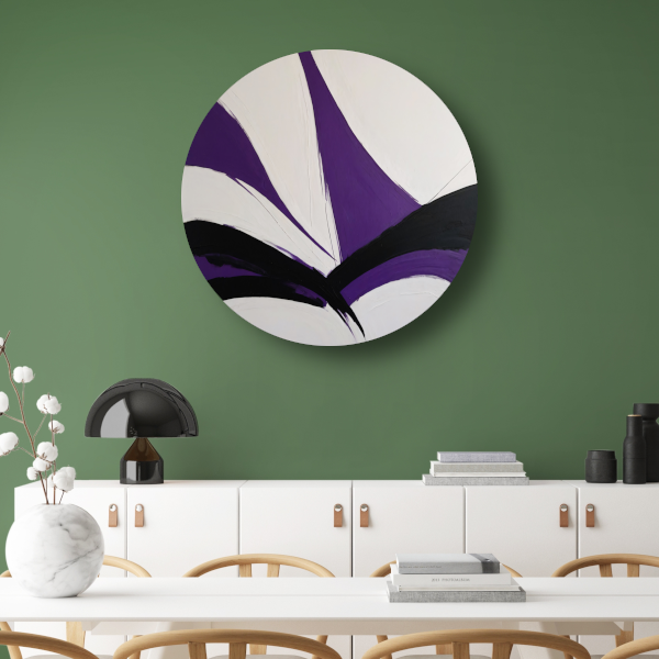 Abstract Paars-Zwart Dynamisch Contrast forex muurcirkel