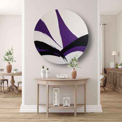 Abstract Paars-Zwart Dynamisch Contrast forex muurcirkel