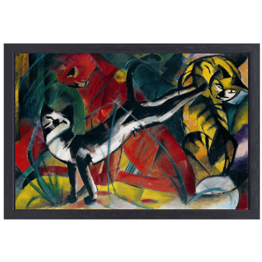 Drie Katten - Franz Marc canvas met baklijst