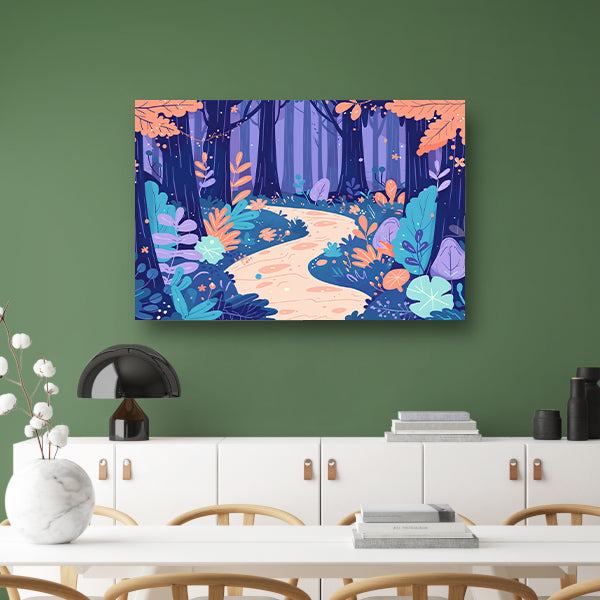 Betoverend bos in pastelkleuren canvas